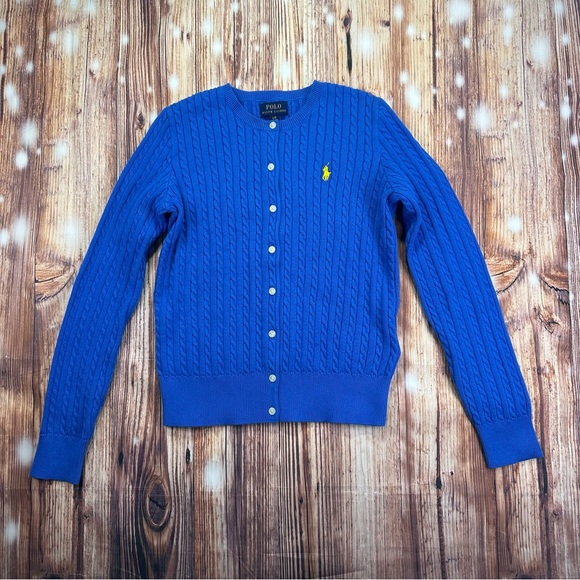 Polo Ralph Lauren Other - Ralph Lauren Polo Girls Cotton Knit Cable Cardigan Sweater! Size 12/14 Youth